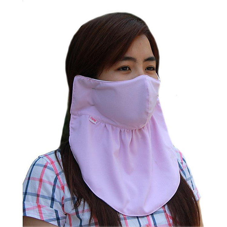 Khẩu trang lớn chống nắng UPF50+ hồng nhạt Zigzag MAS00409