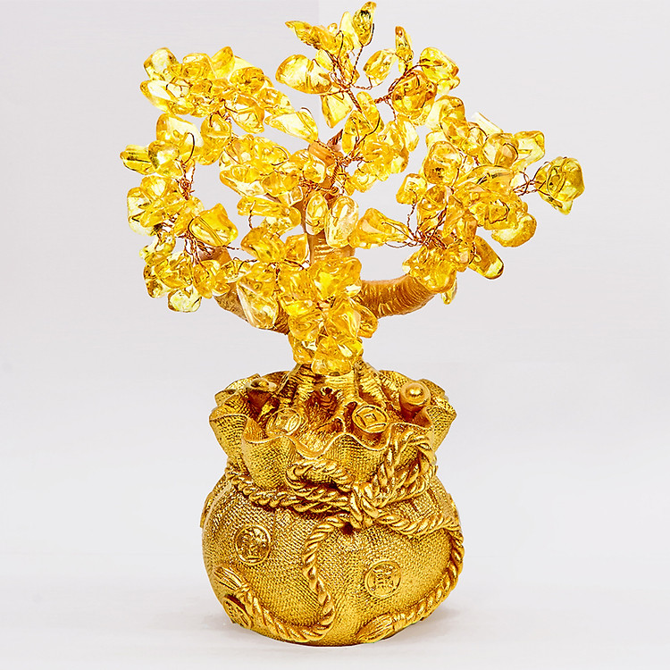 Cây tài lộc thạch anh vàng đá thiên nhiên Ngọc Quý Gemstones