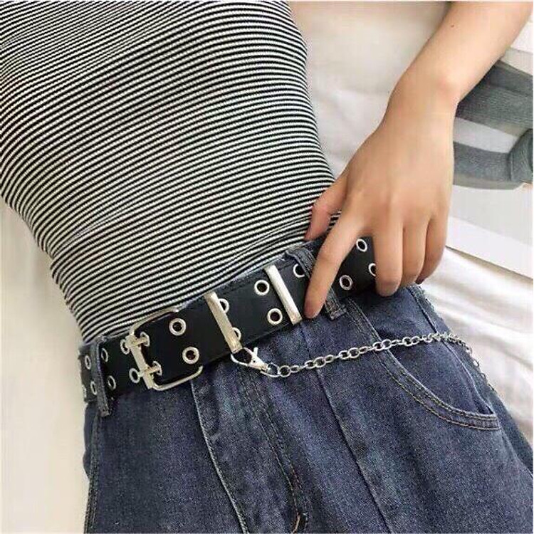 Thắt lưng bản 4cm. hai hàng lỗ cá tính