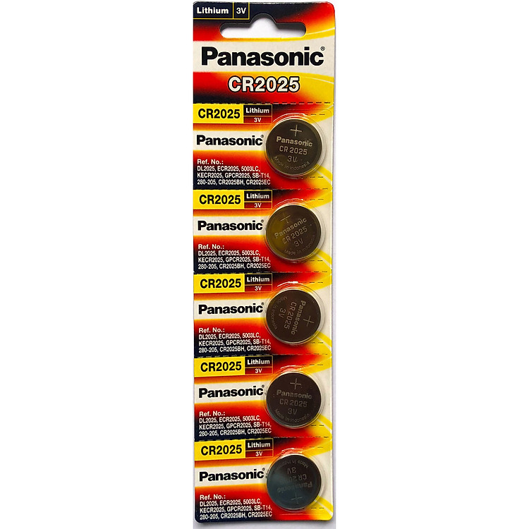 Vỉ 5 Viên Pin CR2025 ( CR 2025/5BE x 1 Vỉ ) Panasonic Lithium 3V - Hàng Chính Hãng