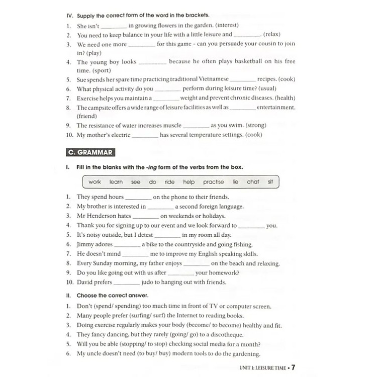 Bài Tập Thực Hành Tiếng Anh 8 (Có Đáp Án) - Ảnh 7