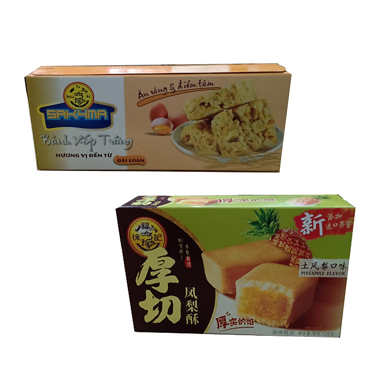 Bộ Quà Tặng Bánh dứa hương vị dứa và Bánh xốp trứng sakyma