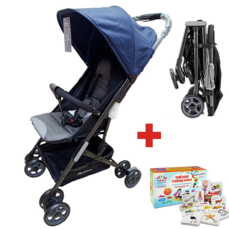 Xe đẩy du lịch, xe đẩy trẻ em, Xe đẩy Becouse Z1 cho bé 1 chiều 3 tư thế siêu nhẹ, siêu êm, siêu gọn - TẶNG KÈM BỘ THẺ HỌC THÔNG MINH 16 CHỦ ĐỀ 416 THẺ CHO BÉ