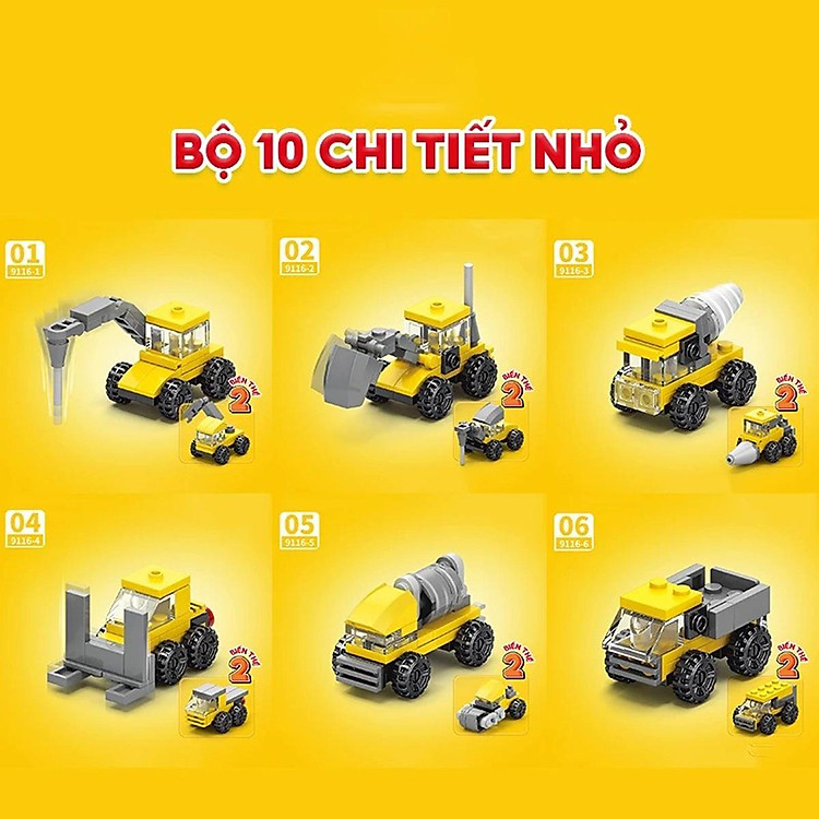 Đồ Chơi Lắp Ráp Xe Công Trình Chính hãng Ưu đãi - Hình ảnh 5