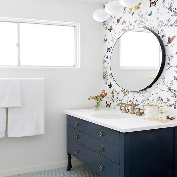 Gương tròn viền Thép Được sơn tĩnh điện Đen đường kính 60