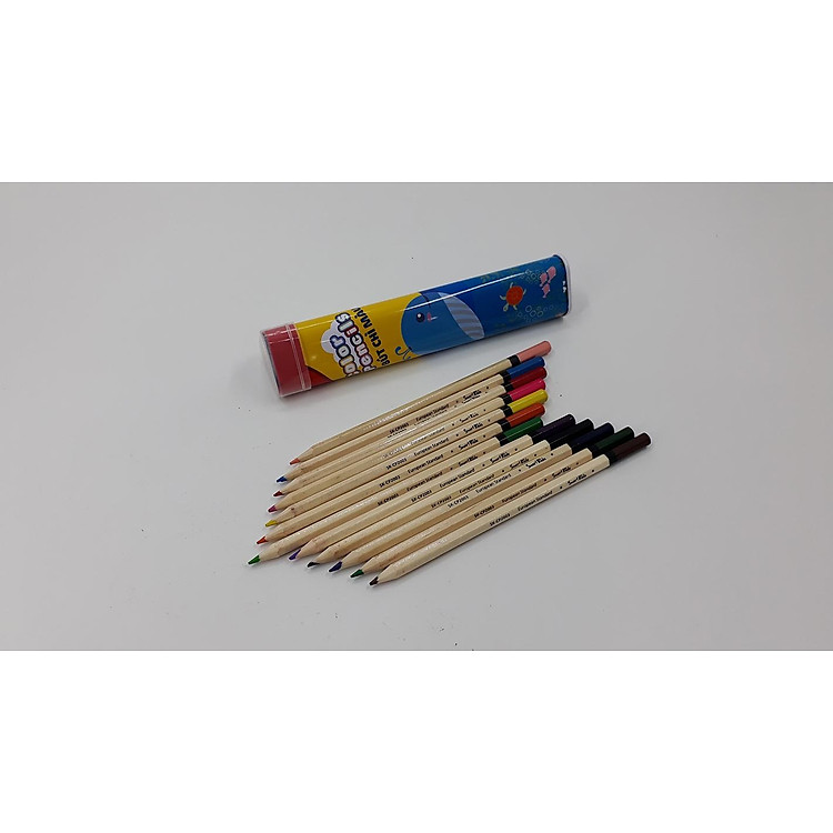 Bút Chì Màu Hộp Kim Loại Tam Giác SK-CP2003 (12 màu) - Ảnh 2