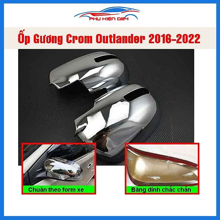 Ốp gương Outlander 2016-2017-2018-2019 mạ crom bảo vệ chống trầy trang trí làm đẹp xe