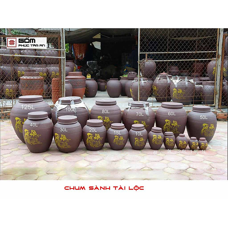 Chum rươu Bát Tràng sành sứ 5l 10l 20l 30l 50l