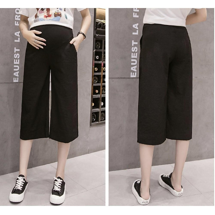 Quần đũi bầu Lửng ống rộng