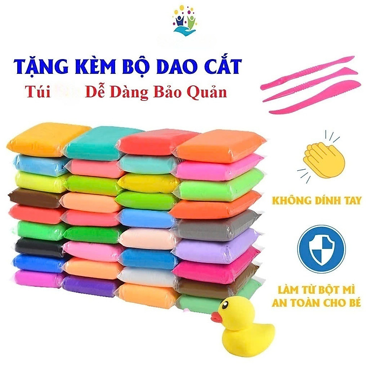 Đất Nặn 24 Màu Nhiều Chất Liệu An Toàn Cho Bé