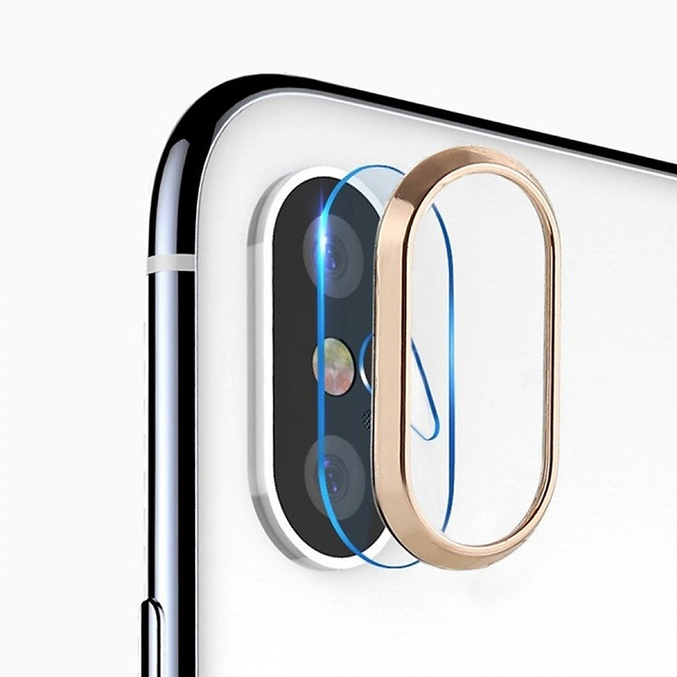 Bộ viền Viền Kim Loại Steak bảo vệ Camera và Kính cường lực 9H bảo vệ Camera cho Apple iPhone 7Plus/8Plus/X/XS/XS Max - Hàng Chính Hãng
