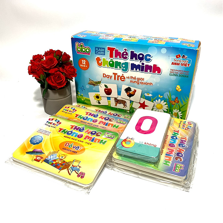 Bộ Thẻ Flashcards Cho Bé Trọn Bộ 12 Chủ Đề Song Ngữ Anh-Việt BENRIKIDS-12CD