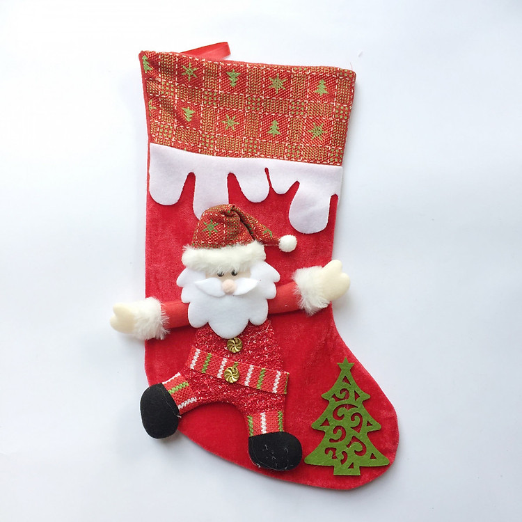 Tất trang trí giáng sinh cỡ lớn 40cm (mẫu ông già noel)