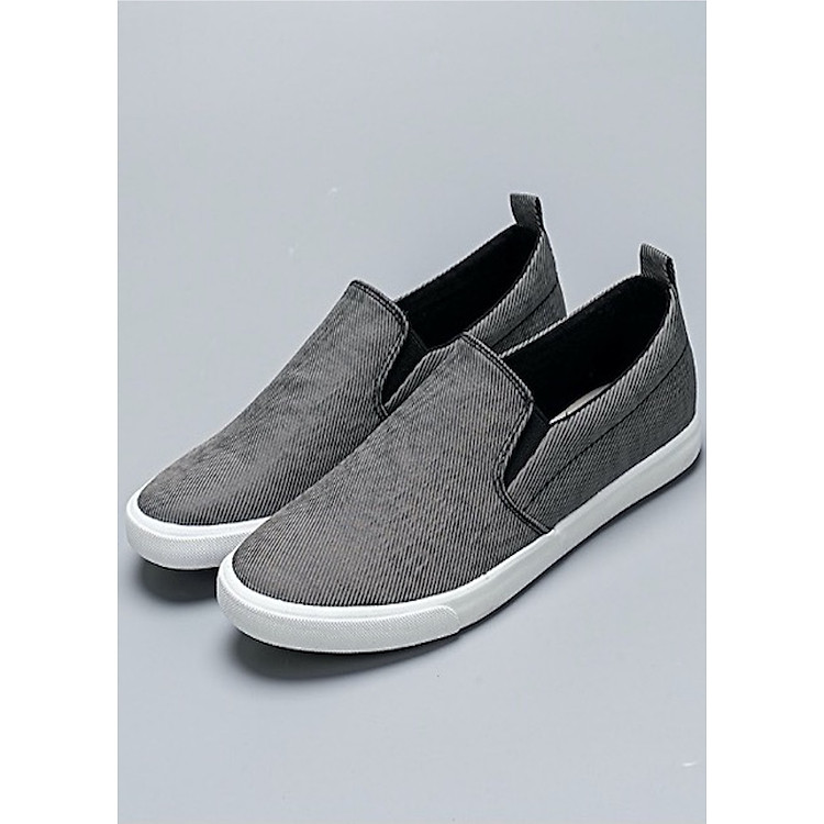 Giày slip on vải cao cấp siêu mềm siêu nhẹ màu xám SLN4821