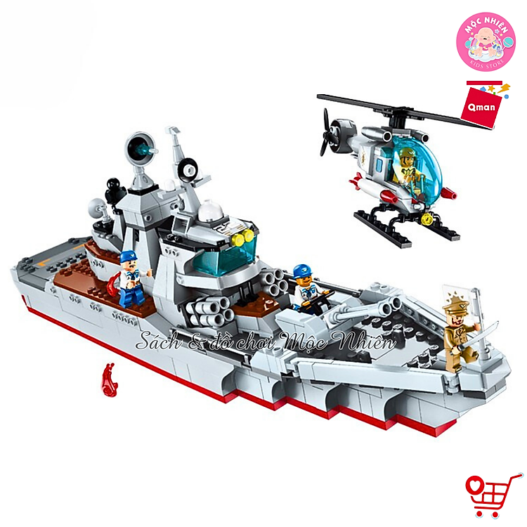 Đồ chơi lắp ráp tàu chiến Qman 1722 Chính hãng Giá tốt - Hình ảnh 5