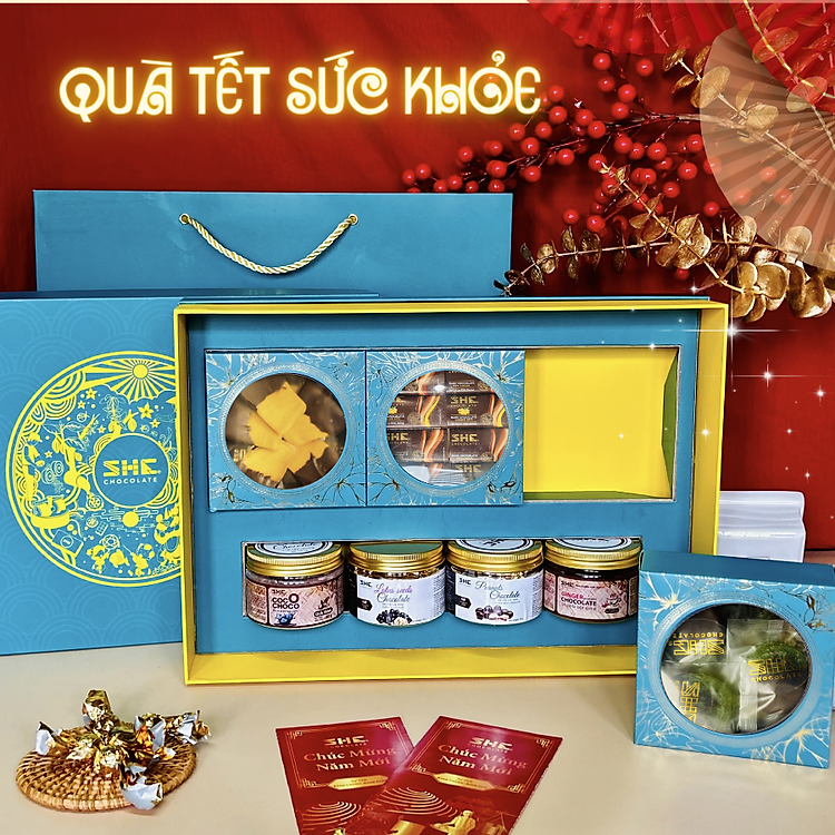 Bộ quà Cung Trăng Ngọc - 3 bánh trung thu socola - SHE Chocolate - Quà tặng sức khỏe cho người thân - Trung thu 2023