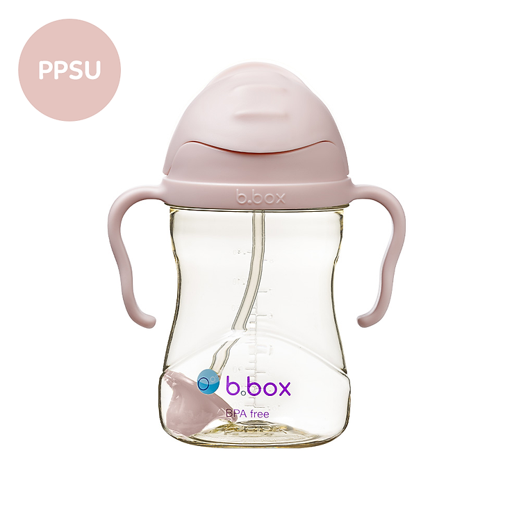 Bình nước b.box chất liệu PPSU 360 độ có van chống sặc và tay cầm cho bé tập uống nước 240ml