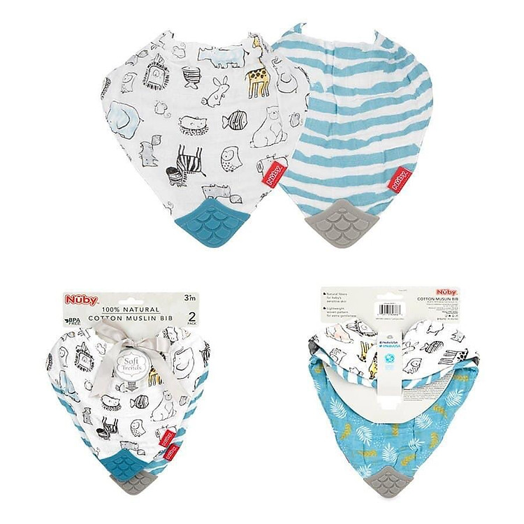 Mua Bộ 2 Yếm gặm nướu Nuby Cao Cấp Chính hãng Giá tốt - Hình ảnh 2