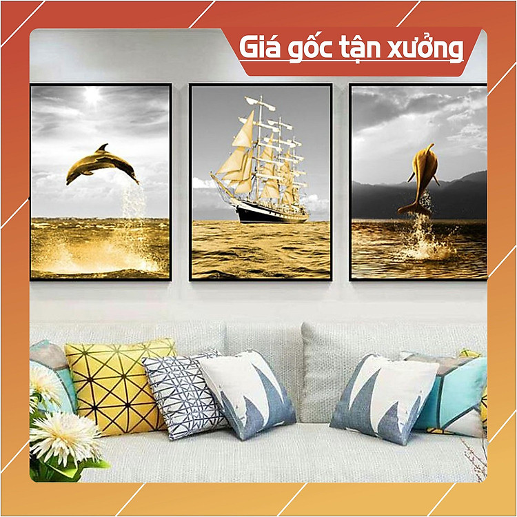 Bộ tranh treo tường phong thủy trang trí nội thất đẹp và giá rẻ,thuận buồm xuôi gió