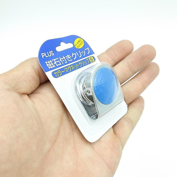 Kẹp Từ Tính Nhỏ Plus 80-566ND - Xanh Dương - Ảnh 2