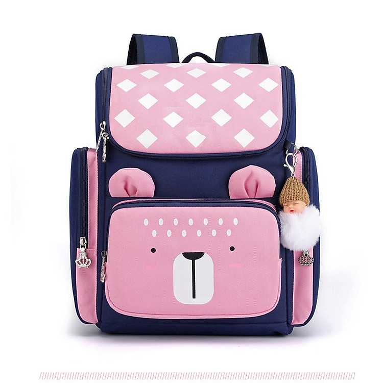 Balo Chống Gù Cho Bé, Cặp Học Sinh Tiểu Học Hình Cún Con, Có Dải Phản Quang