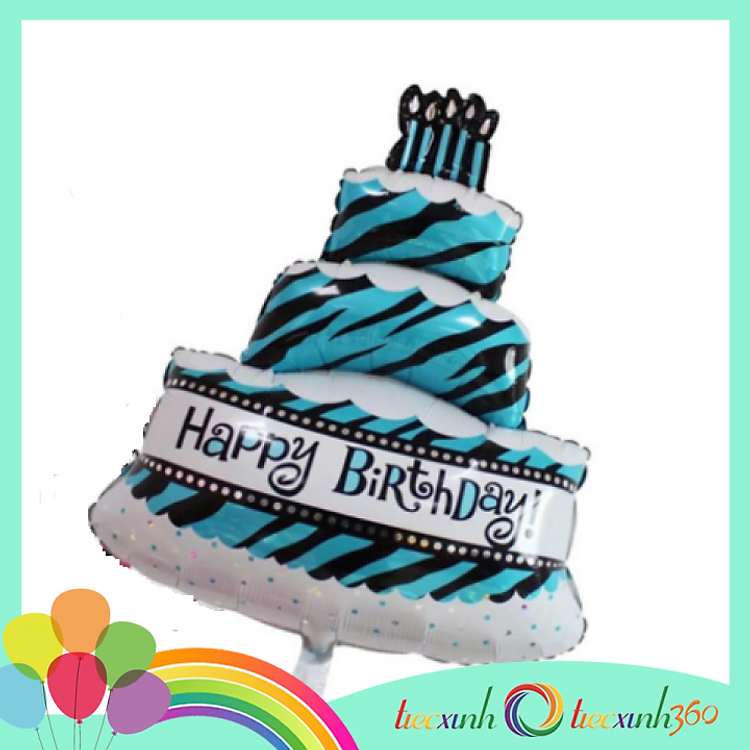 Bong bóng trang trí tiệc hình bánh sinh nhật - 3 tầng hồng - Ảnh 5