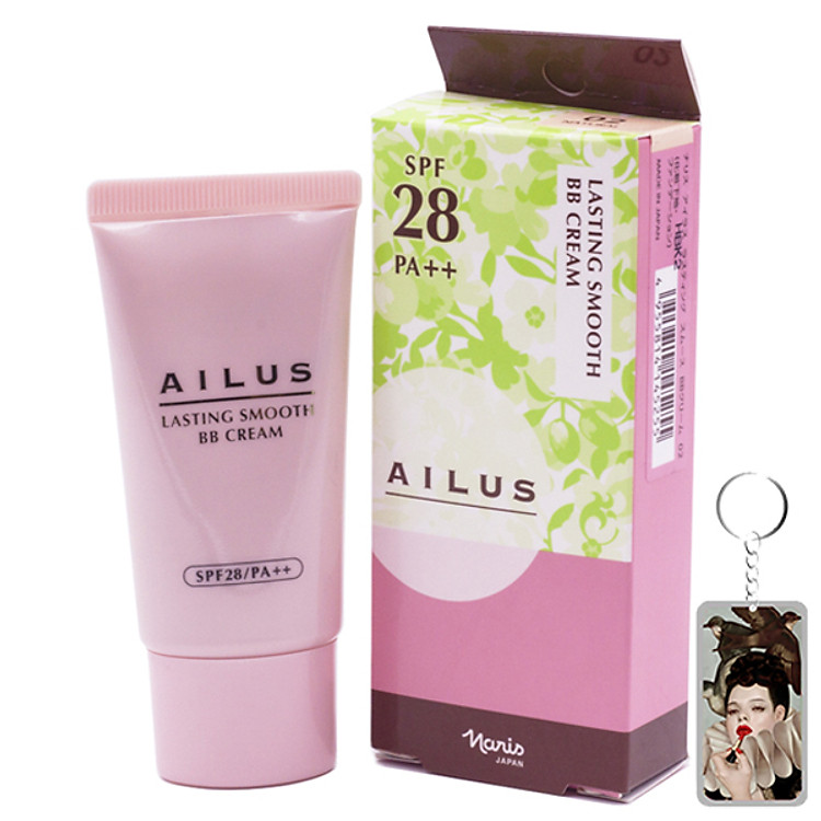 Kem trang điểm siêu mịn Naris Ailus Lasting Smooth BB Cream Nhật Bản 30ml + Móc khóa