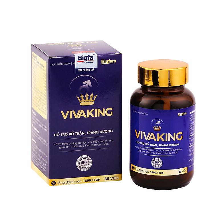 Viên uống bổ thận, tăng cường sinh lý nam VIVAKING BIGFAM (1 lọ x 30 viên)