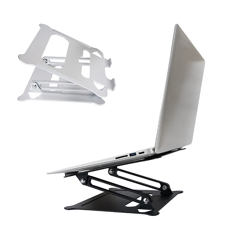 Giá Đỡ Laptop Macbook Để Bàn Chất Liệu Hợp Kim Nhôm Cao Cấp Tản Nhiệt – Nâng Hạ Điều Chỉnh Độ Cao - Gấp Gọn Tiện Lợi Kích Thước 26.5x23.5x5cm Hàng Chính Hãng