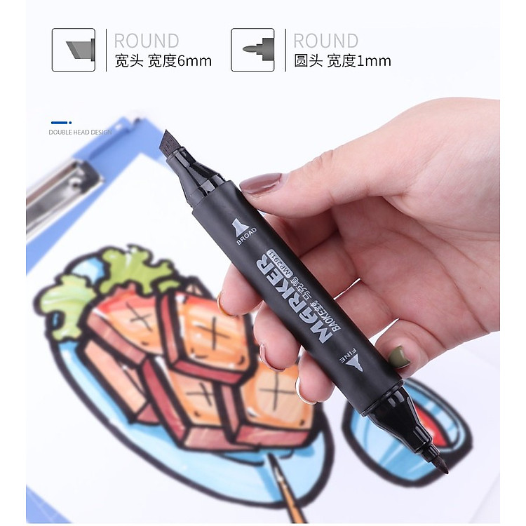 Bút màu Marker BAOKE MP2911 (12 màu) - Ảnh 3