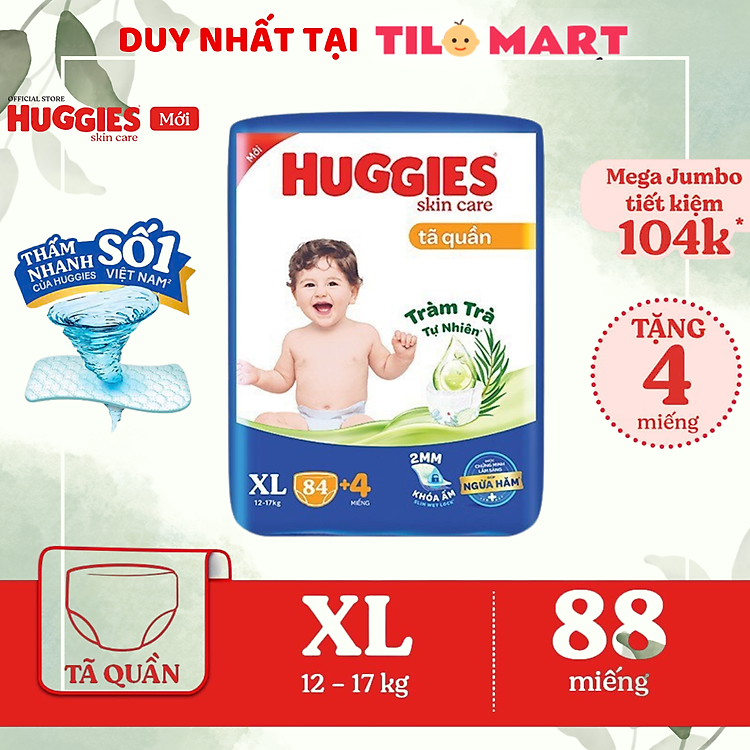 Tham Khảo tại ConCung: Tã HUGGIES SKINCARE MEGA JUMBO size XL , nhận ngay nhiều Ưu đãi