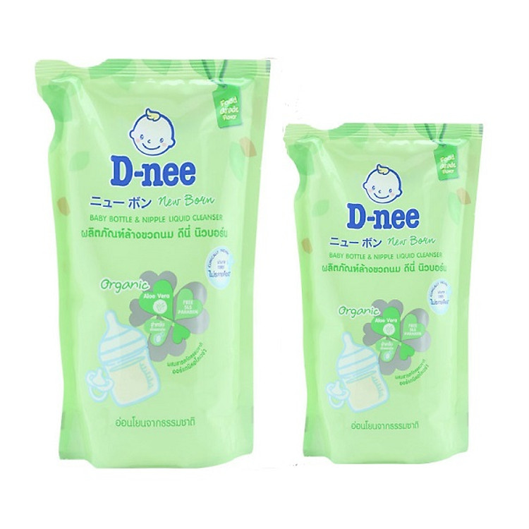 Combo Nước Rửa Bình Sữa Dạng Túi D-nee - Xanh lá (400ml+600ml)
