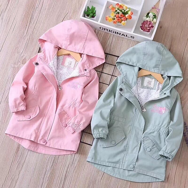 Áo khoác bé gái có nón trong lót bông nhí