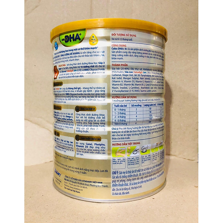 Sữa Colos DHA 0+ 800g Phát triển não Đảm bảo Giá tốt - Hình ảnh 2