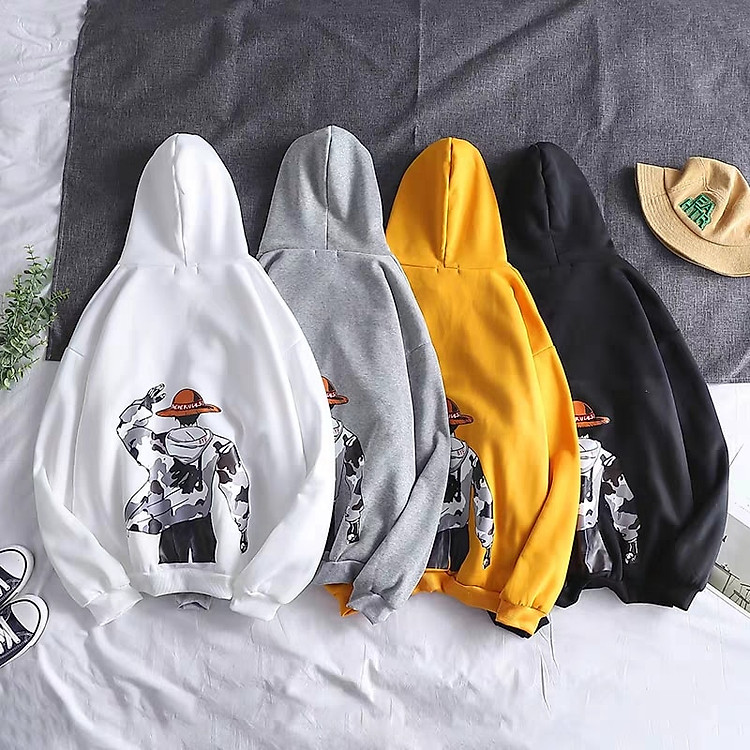 Áo Hoodie nỉ ngoại lu.f.fy đủ màu (unisex nam nữ đều mặc được)