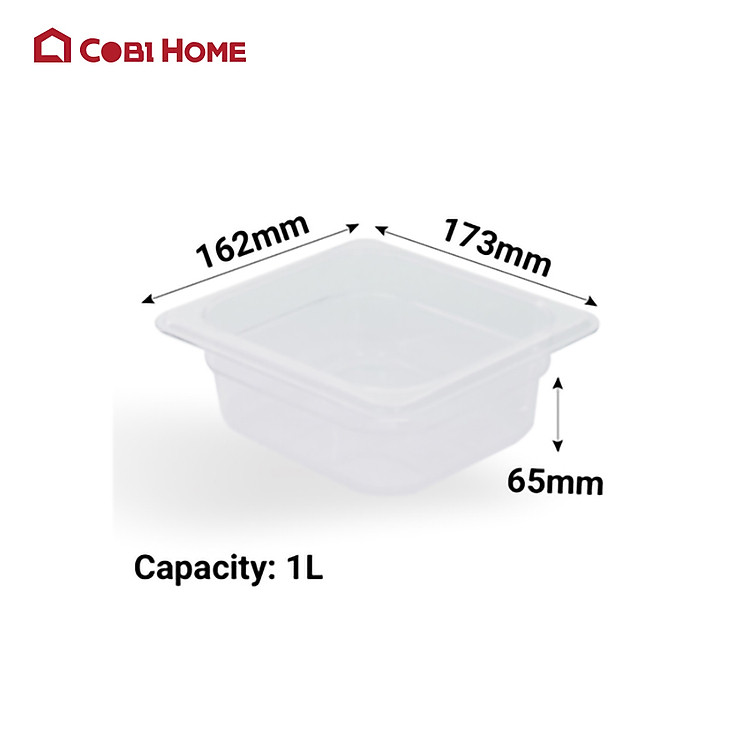 Hộp nhựa đựng thực phẩm 1/6, cao 65mm, 1L, HORECA Samkwang SKCAMEL PC261FP