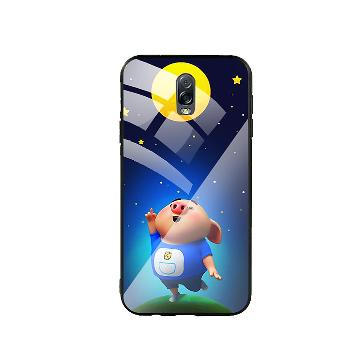 Ốp Lưng Kính Cường Lực cho điện thoại Samsung Galaxy J7 Plus - Pig Cute 07