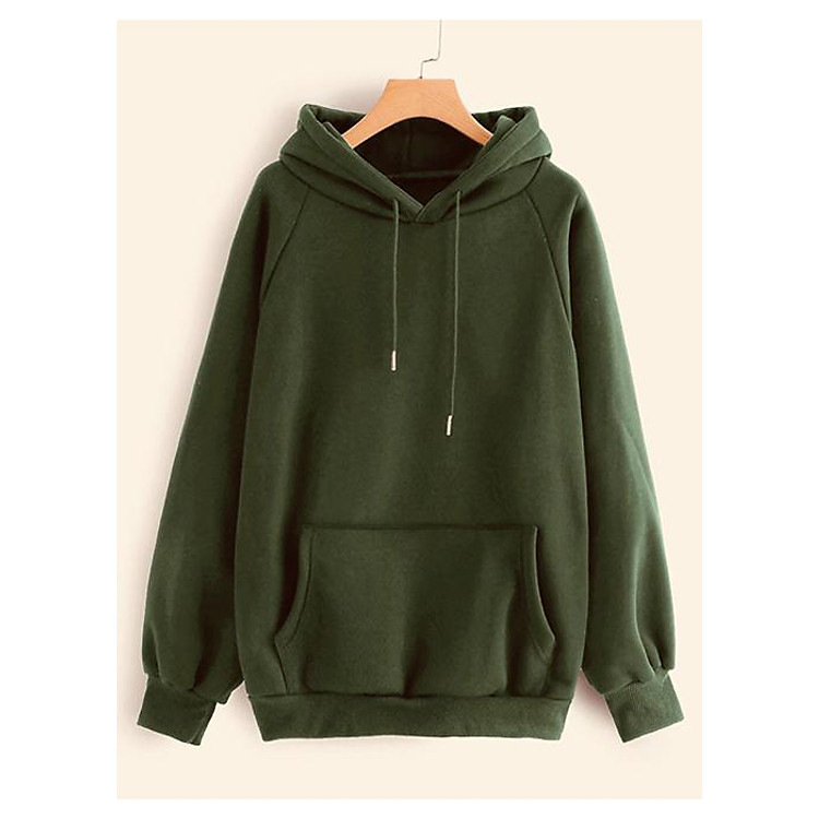 Áo hoodie trơn màu rêu ST04