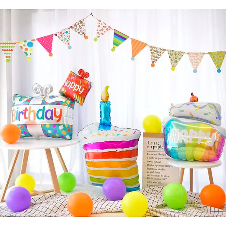 Dây cờ tam giác trang trí sinh nhật (06 trắng tim) - Ảnh 2