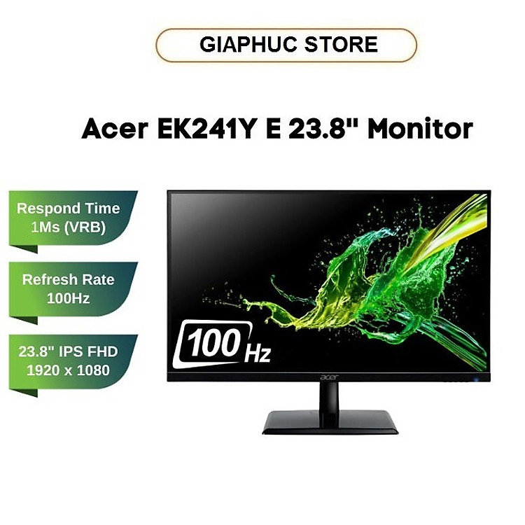 Màn hình Acer EK241Y E 23.8 inch(FHD/ IPS/ 100Hz/ 5ms (GTG), 1ms (VRB)) - Bảo hành 36 tháng - Hàng Chính Hãng