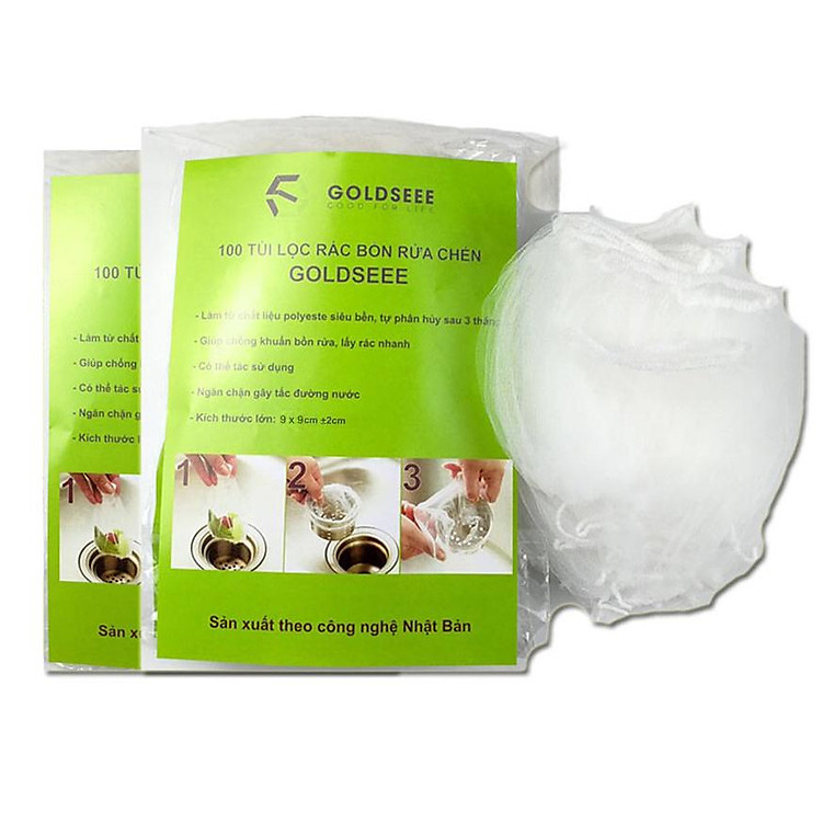 Combo 200 Túi Lọc Rác Bồn Rửa Chén GOLDSEEE Co Giãn Cho Mọi Loại Bồn