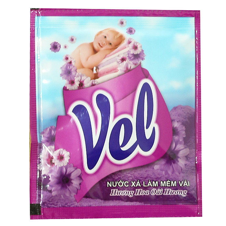 Combo 10 dây Nước Xả Quần Áo Vel Tím Hương Lavender gói 20ml