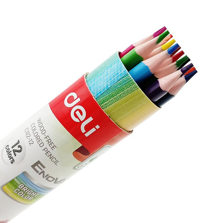 Hộp Tròn 12 Bút Chì Màu Deli EC112-12 - Ảnh 5
