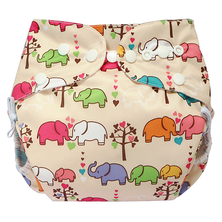 Tã vải Đêm Siêu chống tràn BabyCute size XL (24-40kg) (Vỏ + Lót) - Họa tiết bé gái