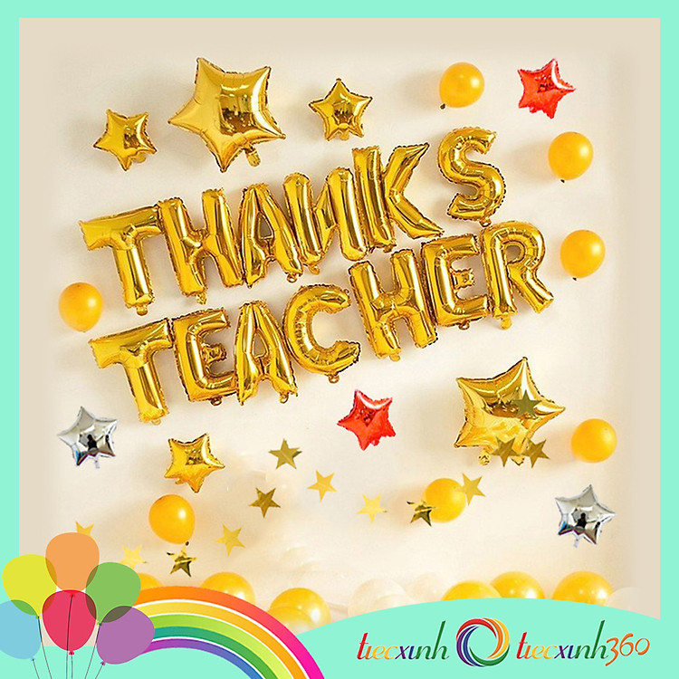 Bong bóng trang trí Thanks Teacher