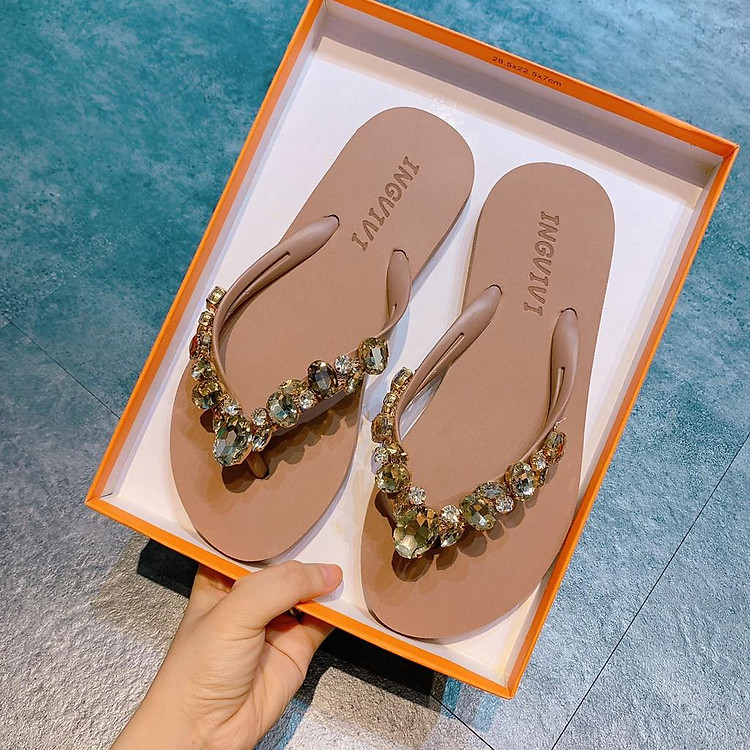 Dép kẹp đính đá nữ quảng châu cao cấp