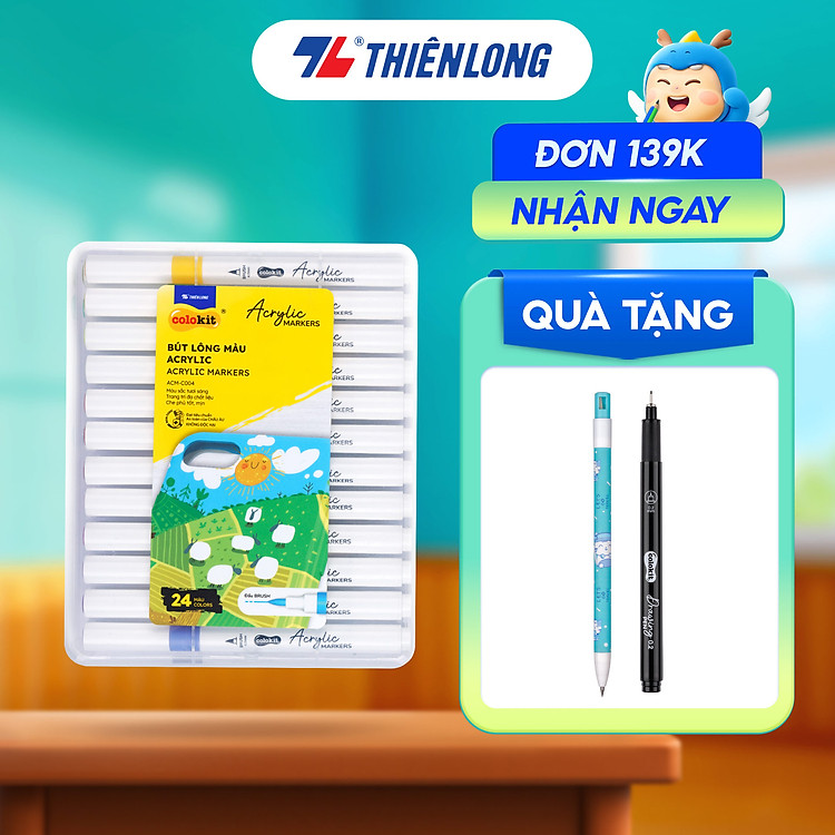 Bút lông Acrylic Markers Thiên Long Colokit (12 màu)