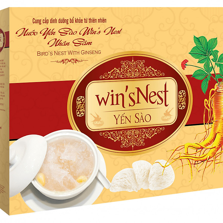 Thùng 05 Hộp Nước Yến Sào win'sNest Nhân Sâm (6 Lọ x 70 ml / Hộp)
