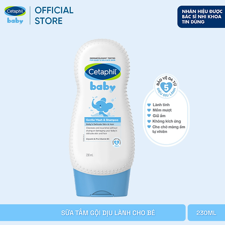 Sữa tắm gội Cetaphil Baby 230ml Chính hãng Ưu đãi
