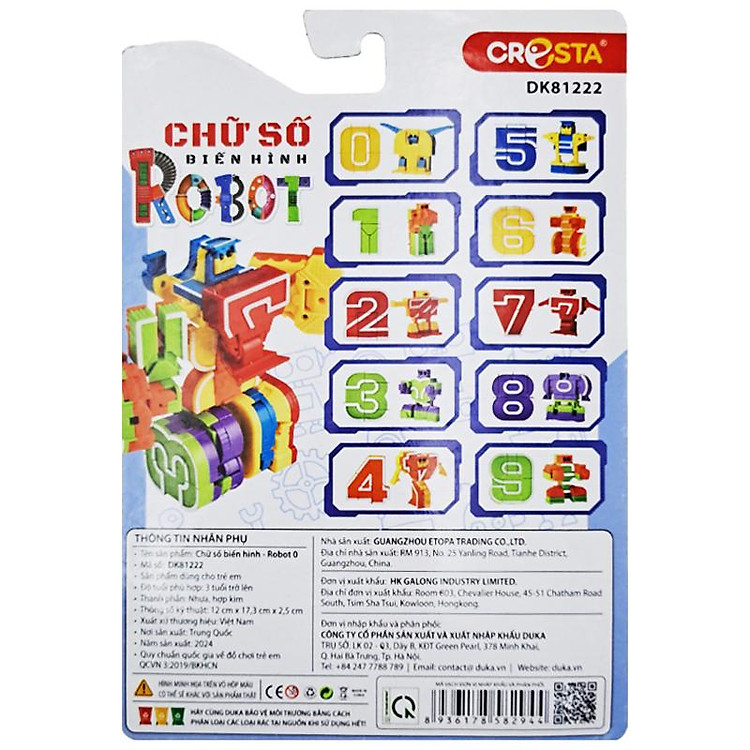 Robot Biến Hình Chữ Số 0 - Cresta DK81222 Chính hãng Giá tốt - Hình ảnh 5
